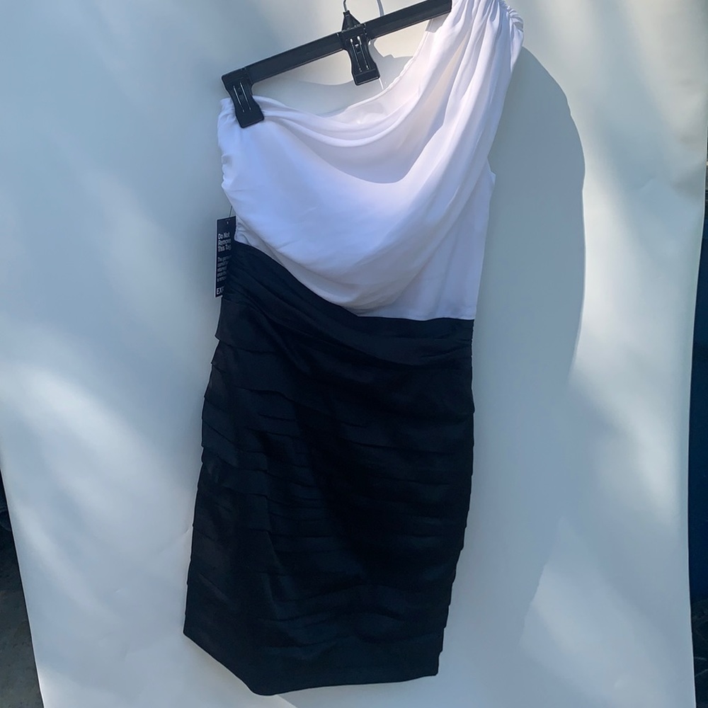 Black and White, One Shoulder Dress
